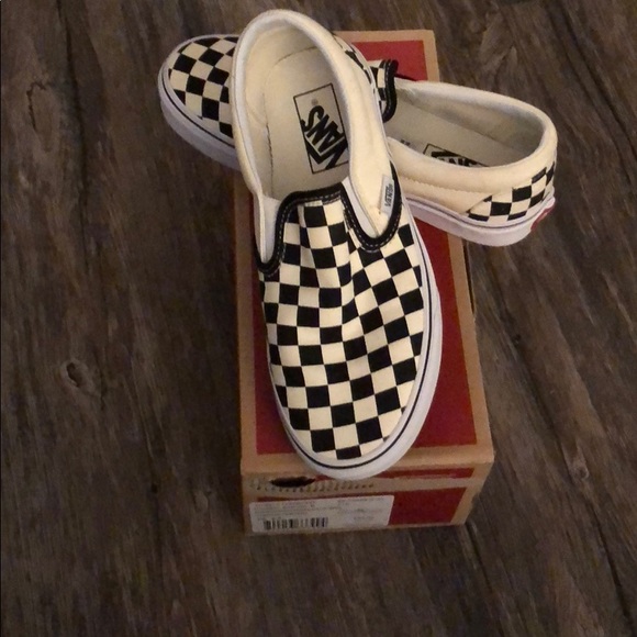 Vans Shoes - Vans checkered slip on